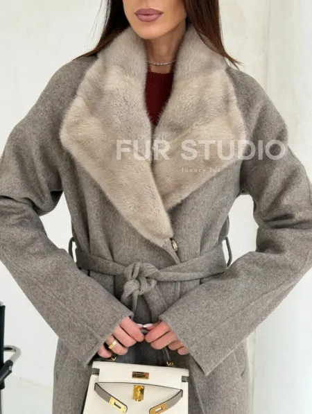 Пальто женское с норкой - фото 2