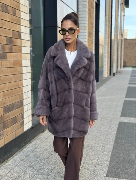 Шуба норковая - жакет лаванда - фото 9