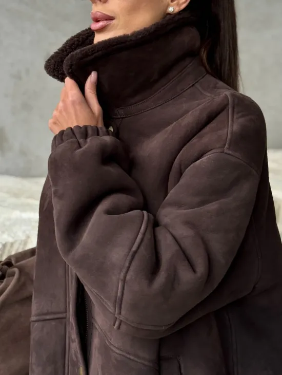 Дубленка бомбер женская - фото 2