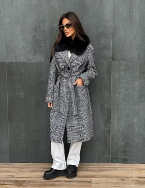 Пальто зимнее с мехом - фото 9