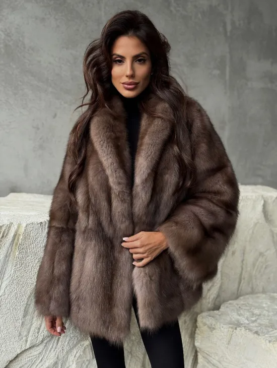 Шуба из меха куницы PREMIUM - фото 0