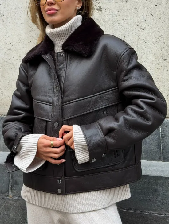 Куртка - дубленка женская - фото 4