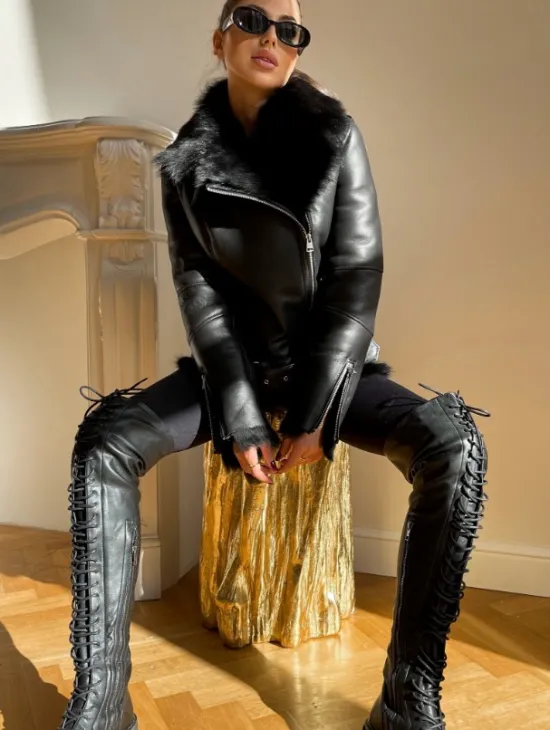 Дубленка авиатор на тоскане - фото 3