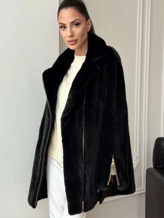 Черная норковая косуха - фото 7