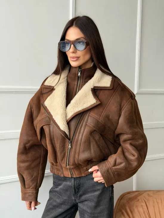 Молодежная куртка - дубленка из овчины - фото 10