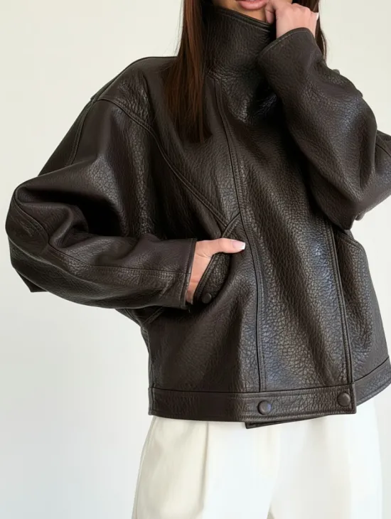 Женская кожаная куртка - фото 1