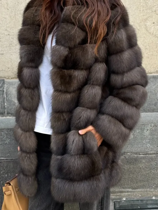 Шуба из меха баргузинского соболя - седина 2 - фото 2